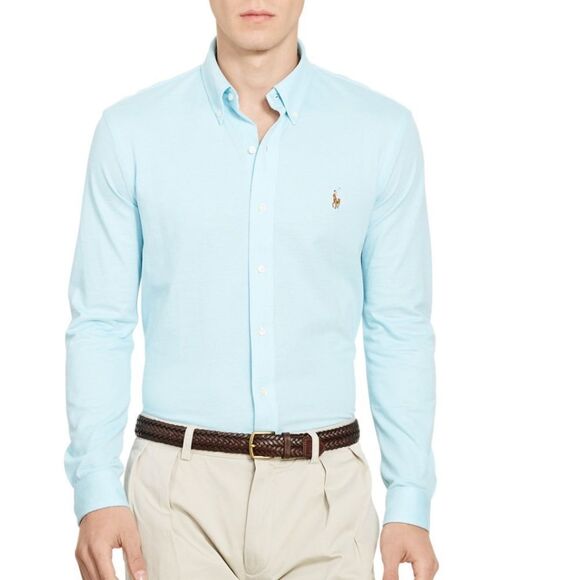 Ralph lauren Polo iconic Oxford Button Down shirt in  Agean Blue EUC - Picture 2 of 14